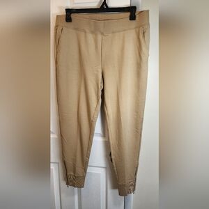 Lauren Active Ralph Lauren SUPERSOFT sweat pant tan sz XL zipper cuff bottom poc